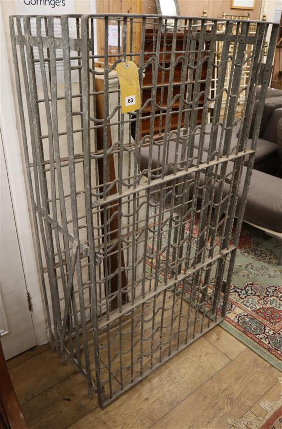 A French 72 bottle wine cage, W.76cm., D.39cm, H.134cm